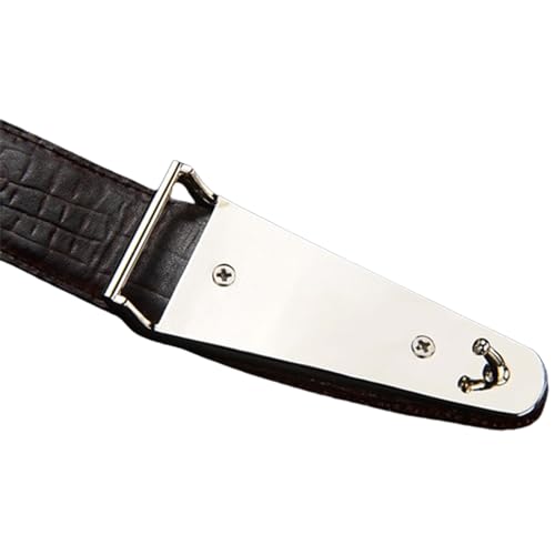 Men's Handmade Leather Belt - Alligator Backbone Embossed Strap With Crocodile Head Engraved Snap Buckle4