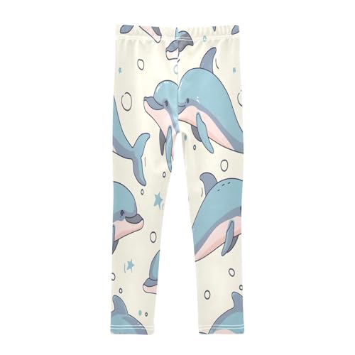 Toddler Girls Leggings Printed Yoga Pants Leggings Bleu Pink Dolphin for Kids2
