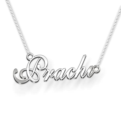 Image of Prachi Cursive Gold & Silver Name Pendant Necklace, Best Jewelry Gift for Girls.