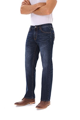 Indigo alpha Mens Stretch Jeans,Lightweight Straight Fit Jeans for Men Comfortable Blue Denim Classic Men Jeans 31W x 32L