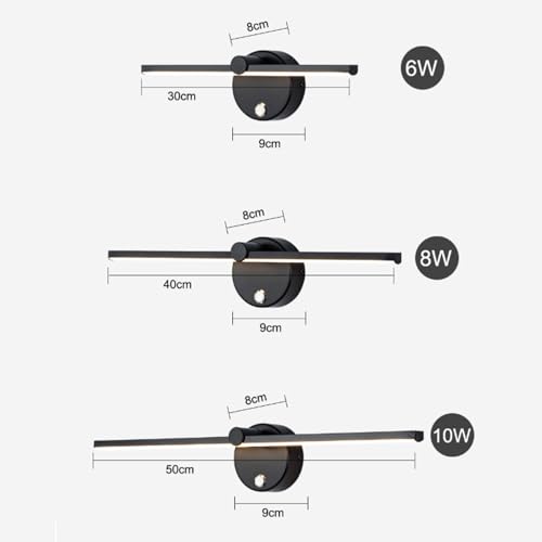Lámpara de pared LED para pasillo moderno aplique lineal minimalista con interruptor manual 6
