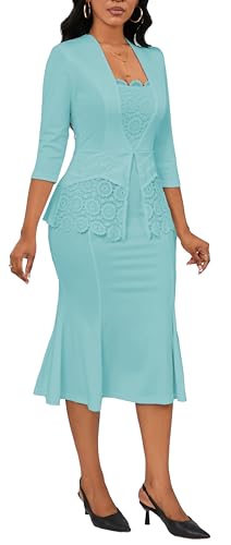 Image of Elegant Church Dress for Women Midi Dresses Work Wear Vintage Pencil Dress for Business Casual Outfits