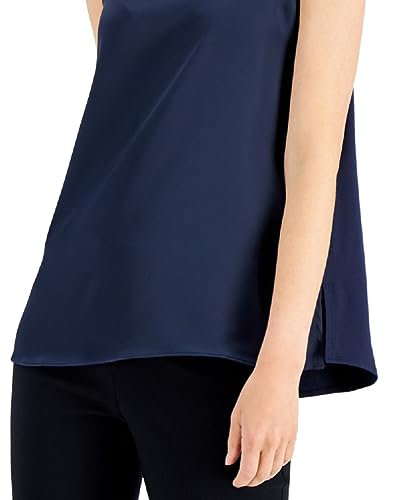 Alfani Womens Satin Mixed Media Shell3