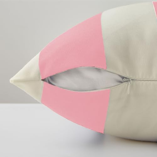 Image of Allorry Outdoor Pillow Covers 12x20 Set of 2 Pink Striped Decoration Throw Pillow Covers for Spring Summer Outdoor Waterproof Garden Patio Furniture Sofa Bed Home Decor JB007-H12