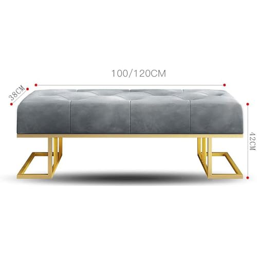 Banco Zapatero Entrada, Banqueta Tapizado con Cojín de Asiento, Taburete para Pie de Cama Terciopelo para Salón Dormitorio Recibidor - imagen 6