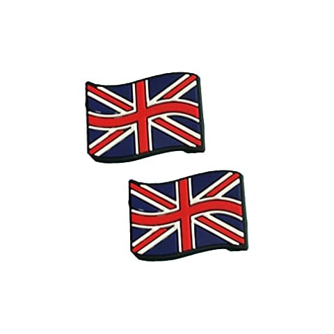 2 Union Jack Flag Shoe Charms For Crocs & Jibbitz Wristbands Cover
