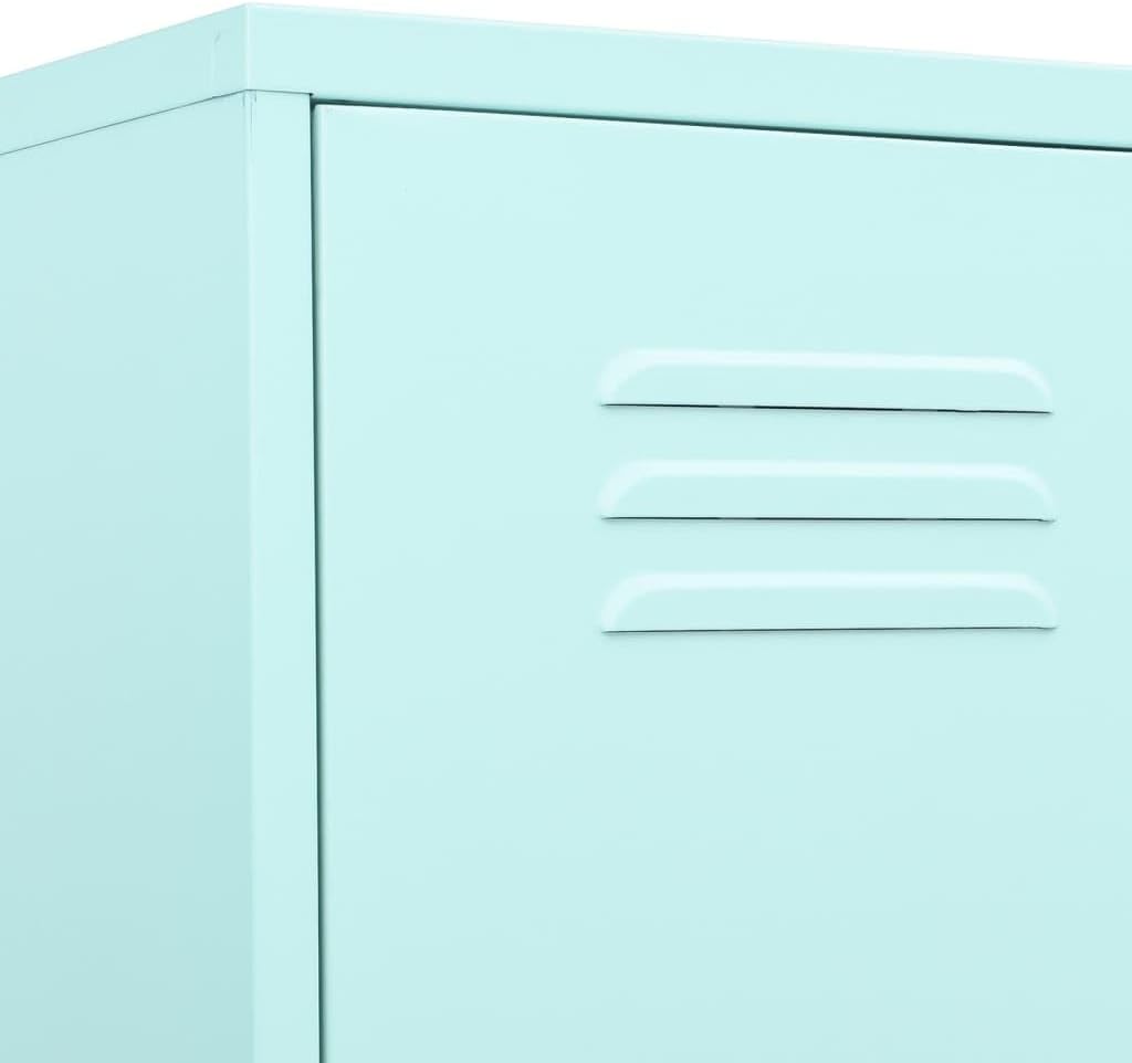 Mint Steel Locker Cabinet with Adjustable Shelves and Secure Locking Mechanism, 4 Shelves for Ample Storage Space, 14.6x18.1x70.9 Inches, Modern Office or Home Organizer