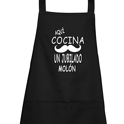 ELISA BOTELLA Delantal de cocina para jubilados, regalo molon, regalo para jubilados, delantal original, fiestas de jubilacion,