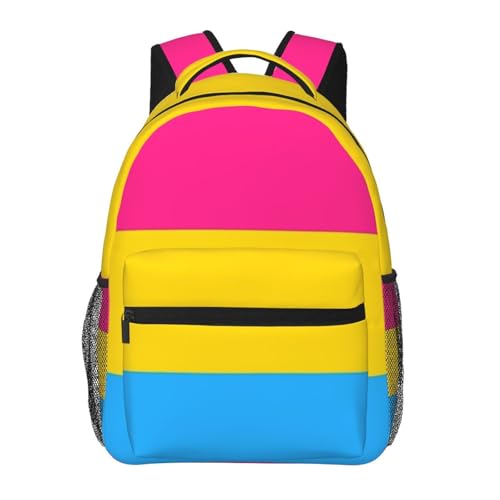 Pansexual Pride Flag Backpack Large Capacity Lightweight Casual Travel Sports Backpack 11.4X7.8X15.7 inch