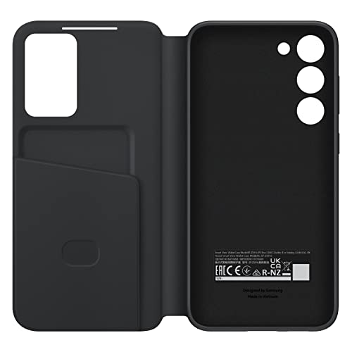 Image of SAMSUNG Galaxy S23+ S-View Wallet Phone Case, Protective Cover w /Card Holder Slot, Finger Tap Clear Window, US Version, EF-ZS916CBEGUS, Black