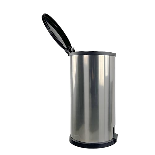 Caneca de basura redonda de plástico 7.9 galones Plata mate miniatura 3