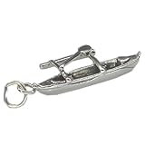 Kanus und Boote Anhänger Auslegerkanu Sterlingsilber Charm .925 x 1 Tonga Hawaii Kanus sssc365