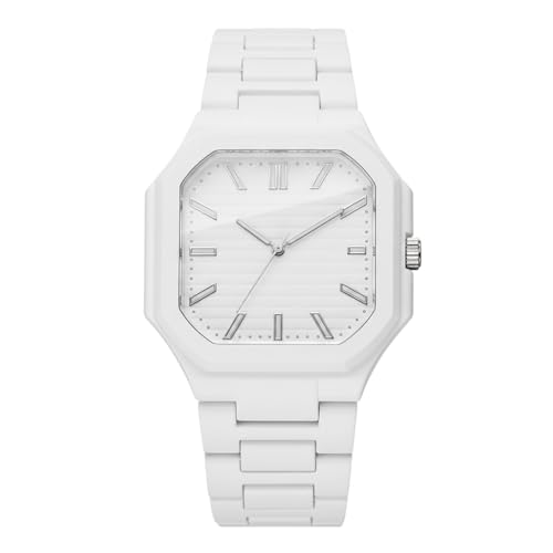 Image of Shocknshop Minimalist Creative Square Analog Casual Plastic Chain Strap Wrist Watch for Men Boys -WCH382