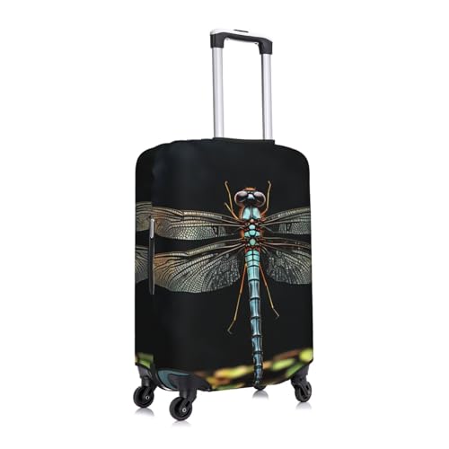 Travel Luggage Cover Elastic Anti-Scratch Suitcase Protector Washable Travel Suitcase Cover Dragonfly Black Luggage Protector Fits 18-32 Inch Suitcase3