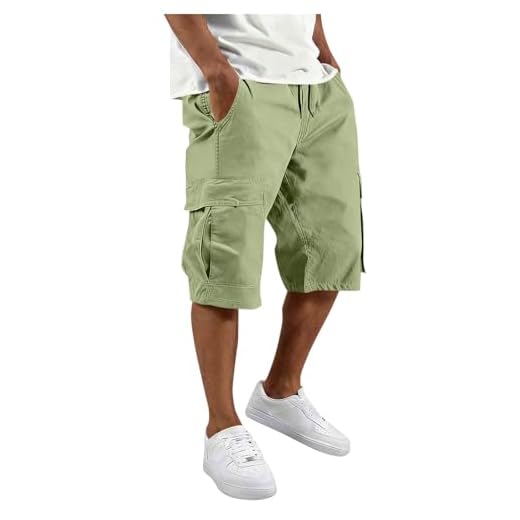 Short Homme,Short Sport Homme avec Cargo Poche Elastique Militaire Pantacourt Ete Casual Shorts Chantier Shorts et Bermudas Hommes Running LâChe Respirant Pantalon Court pour L'extérieur Randonnée