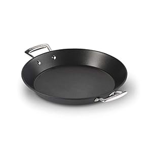 Le Creuset Paellera antiadherente, para todas las fuentes de calor, incluso la inducción, aluminio, Antracita lateado, diámetro 32 cm, 52101320010101