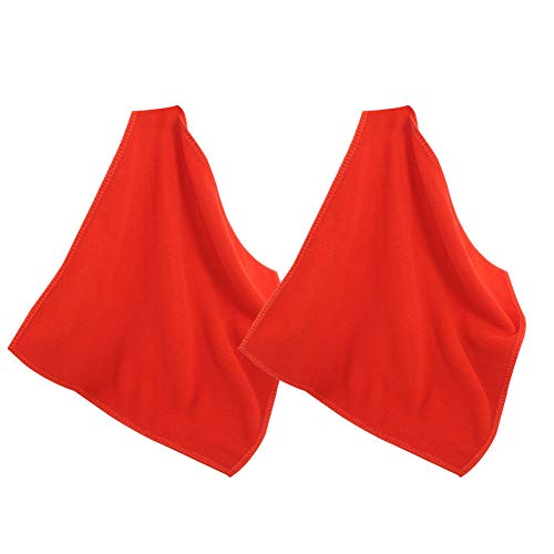 fiejns-zjy - Paño de Limpieza de Microfibra para el hogar o el Coche (2 Unidades, 25 x 25 cm), Color Rojo