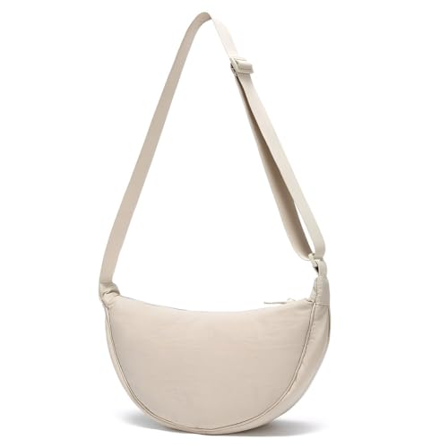 JYNXOR Bolso Media Luna Mujer Bolso Bandolera Mujer Bolso Cruzado Hombre Bolso De Mano Movil Bolso Pequeño Mujer Nylon Bolso Pecho Hombre Verano Bolsos Cartera Crossbody Bag Bolso Riñonera(Beige) JYNXOR Bolso Media Luna Mujer Bolso Bandolera Mujer Bolso Cruzado Hombre Bolso De Mano Movil Bolso Pequeño Mujer Nylon Bolso Pecho Hombre Verano Bolsos Cartera Crossbody Bag Bolso Riñonera(Beige)