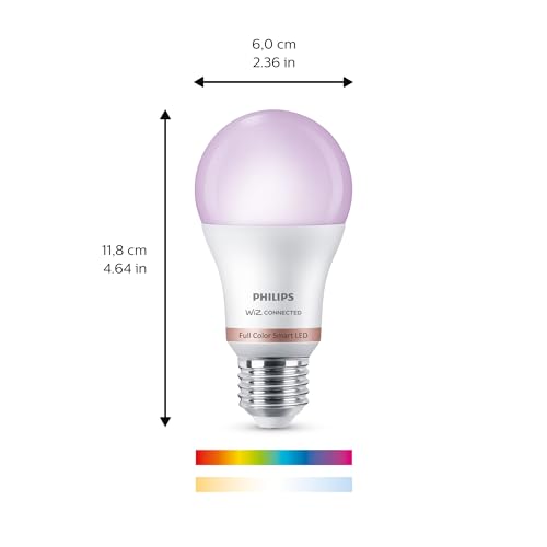 PHILIPS Smart LED Full Color Light Bulb 4-Pack, A19 60W 800LM E26 Indoor, Sunset to Sunrise Automation + Motion Detection + Control with Voice or App, Matter Compatible by PHILIPS - Used condition - Image 2