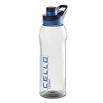 CELLO Fitbe Flip Cap Water Bottle For Daily Use 1000 ml, Black Blue | BPA Free, Reusable & Unbreakable Leakproof Lightweight Easy to Carry with Handle PET Water Bottle For Gym Office Indoor & Outdoor