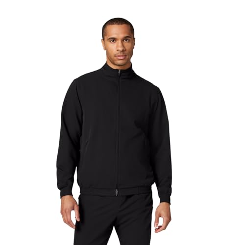 Jaanuu Wolfe Men's 6-Pocket Classic Scrub Jacket - Black XS