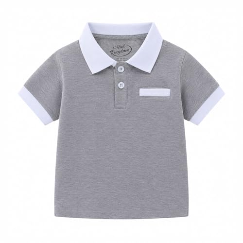 Image of Mud Kingdom Boys Polo Shirt Short Sleeve School Uniform Pique Polo Summer