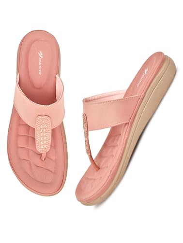 Image of HEALTH FIT EXTRA SOFT Women's Comfortable Memory Foam Doctor Slippers /Flip-Flops|Fashionable Casual & Stylish|Lightweight & Breathable|Outdoor Synthetic Casual Chappals Sandals Ladies & Girls HF23