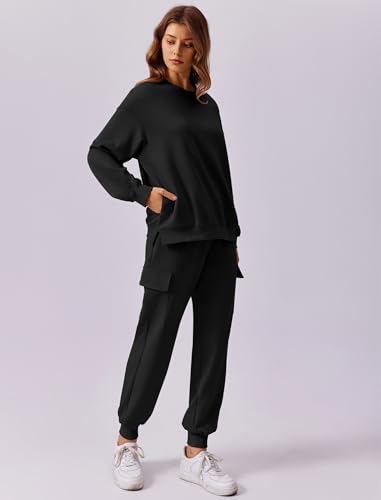 PINSPARK Two Piece Sets for Women Sweatsuit Drawstring Cargo Jogger Sets with 4 Pockets 2025 Airport Outfits Fall Tracksuit2