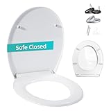 Tapa de inodoro con cierre automático (forma de O),color blanco