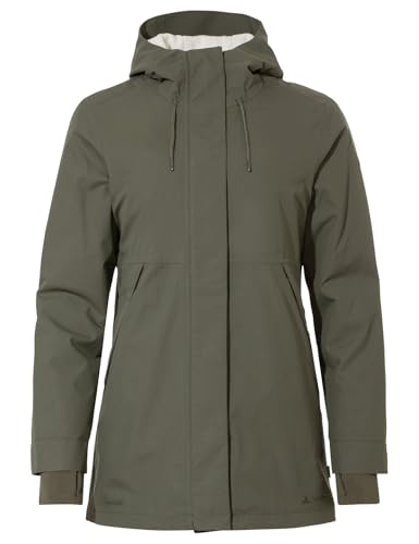 VAUDE Damen Winterjacke Coreway Parka, wasserdicht, winddicht und atmungsaktiv, khaki, 38