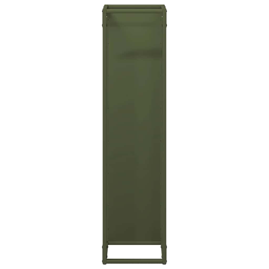 Genérico Leñero Verde Oliva 25x25x100 cm Acero Laminado en frío,Casa y jardín,Accesorios para hornos de leña y chimeneas,Bolsas y Soportes de leña-864270