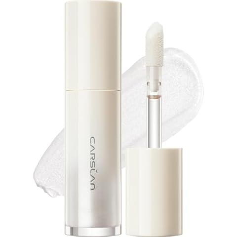 CARSLAN 3D Liquid Highlighter Makeup, Shimmer, Glowing Contour Stick Makeup, Smooth & Lightweigh Face Illuminator Makeup, Moisturizing, Blendable Cream Highlighter Dewy Makeup, 01 Silver Crystal Cover