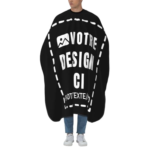 Fyralune Cape Coiffeur Personnalisable Avec Photo Texte Peignoir Coiffure Personnalisé Cape de Coiffure Personnalisée Unisexe Cadeaux Personnalisés pour Adultes Parfaite pour Coiffeurs et Barbiers