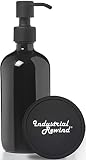 Black Soap Dispenser with Metal Pump - 16oz Glass Bottle Dispenser Jar for Liquid Soap, Lotion or Sh
