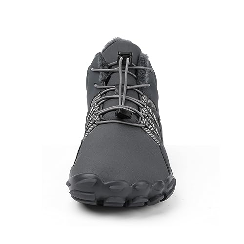 Men's Women's Winter Barefoot Hiking Boots, Slip On Warm Zero Drop Snow Boot, Wide Toe Box Ankle boots, Minimalist Waterproof Shoes, Five Finger Sneakers Hike Shoes for Hiking Walking Outdoor Unisex3