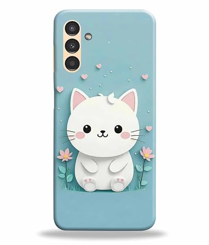 Image of Printed Hard Back Case Cover & Compatible for Samsung Galaxy M14 5G | Samsung M14 5G | Cat Vector Painting (Multicolor) - D1192
