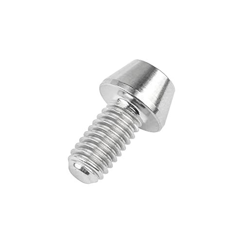 Image of Titanium Ti DIN912 M4 8 10 12 15 20mm Tapered Head Hex Bolts Bicycle Screws Pack of 6 (Silver, M4x10mm)