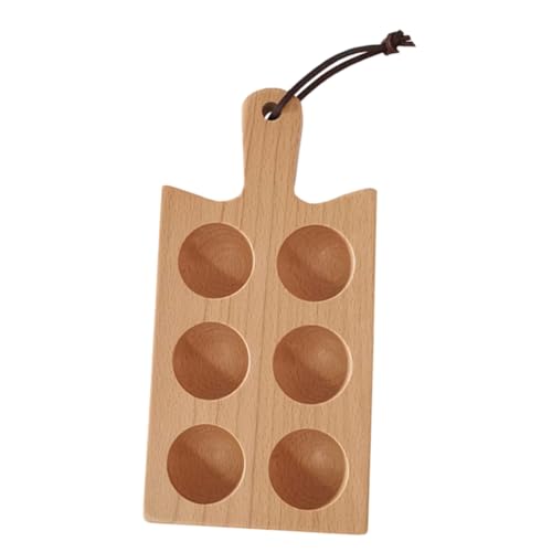 NULYLU 木製マルチスロット卵トレイ 保存容器 卵ホルダー キッチン収納 デスクトップ用