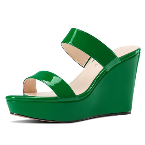 Aachcol Womens Slip-on Platform Wedge Sandals Open Toe High Heel