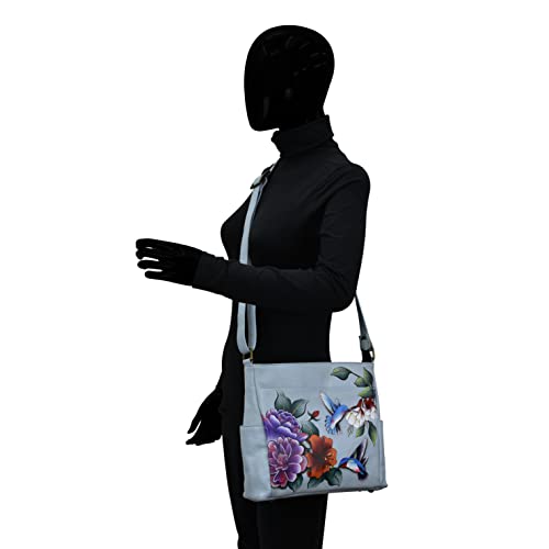 Anna by Anuschka Women's Hand-Painted Leather Crossbody with Side Pockets4