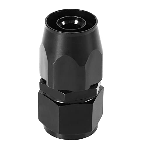 Image of 1PC 6AN Straight Swivel Hose End Fitting for Braided CPE Fuel Line Anodized Aluminum Alloy Black