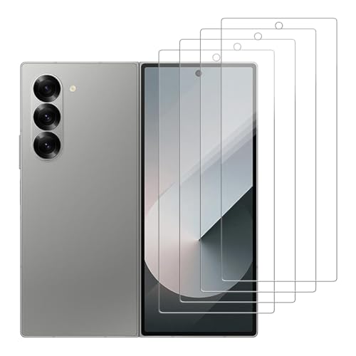 iCsapr 4 Pack Glass outer Screen Protector Compatible for Samsung Galaxy Z Fold 6 [Only the outer] SM-F956U SM-F956B HD Screen Tempered Glass Scratch Resistant Easy Install [Case Friendly]