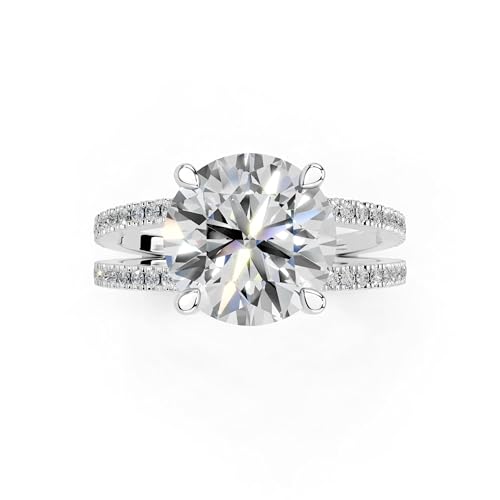 1-5 Carat 14K 18K Gold Platinum Round cut Pave Split Shank Lab Grown Diamond Ring, Engagement, Anniversary Wedding, IGI Certified Promise Rings for Women (1-3 Ct, F-G Color, VS1-VS2 Clarity)4