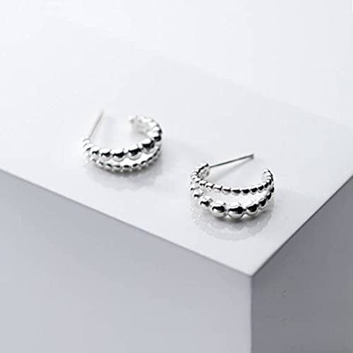 Boucles d'oreilles perles légères LAMGUL s925 pendantes forme C dame - 4