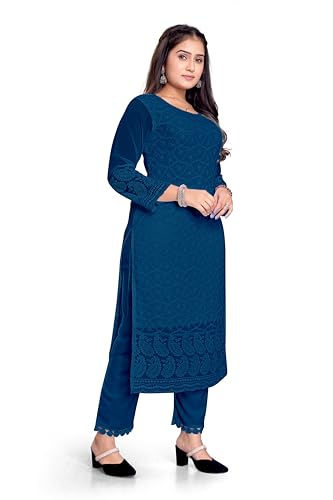 Image of IMPEX Women's Georgette Chikankari Embroidery