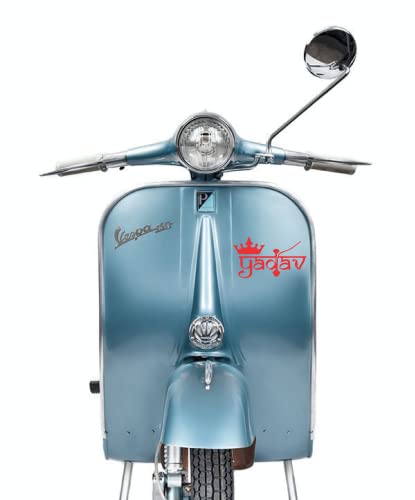 Image of Complete Self Adhesive Small Yadav with King Crown Design Red