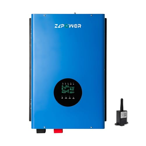 Image of ZLPOWER 8000W 48V Off-Grid Inverter Charger, Peak Power 24000W for 20s, 240V AC Input, 120/240V Split Phase Output, Pure Sine Wave, Built-in 2 MPPT Low Frequency for Solar System