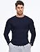 JMIERR Long Sleeve Shirts for Men Fall Fashion Winter 2025 Crew Neck Casual Basic Fitted Thermal Soft Fleece T-Shirt, M, Navy Blue
