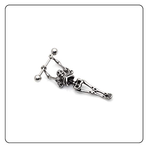 Hip Hop Stainless Steel Skull Skeleton Stud Earrings,2PCS3