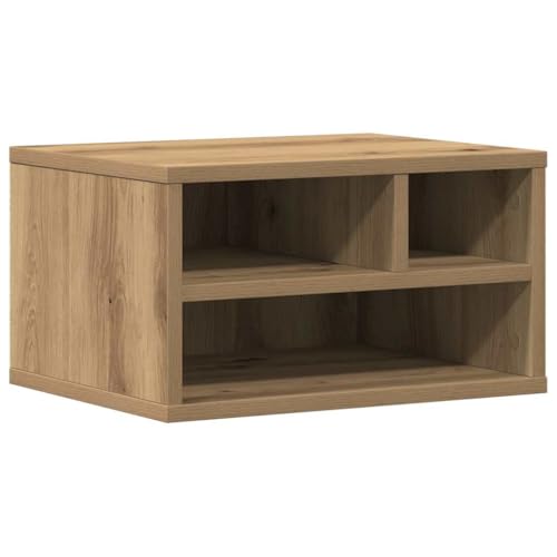 vidaXL Soporte Moderno para Impresora en Roble Artesanal | Tamaño Mediano Madera Elaborada | Diseño Compacto | Acabado Barnizado Suave | Ideal para Oficina en Casa y Estudio | Mesa de Solución de ALM
